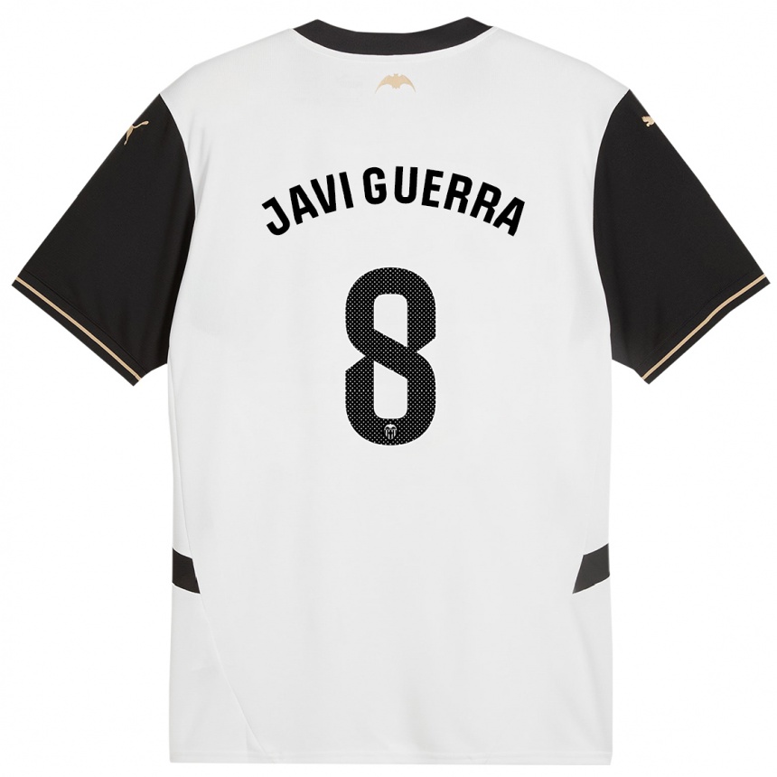 Enfant Football Maillot Javi Guerra #8 Blanc Noir Tenues Domicile 2024/25