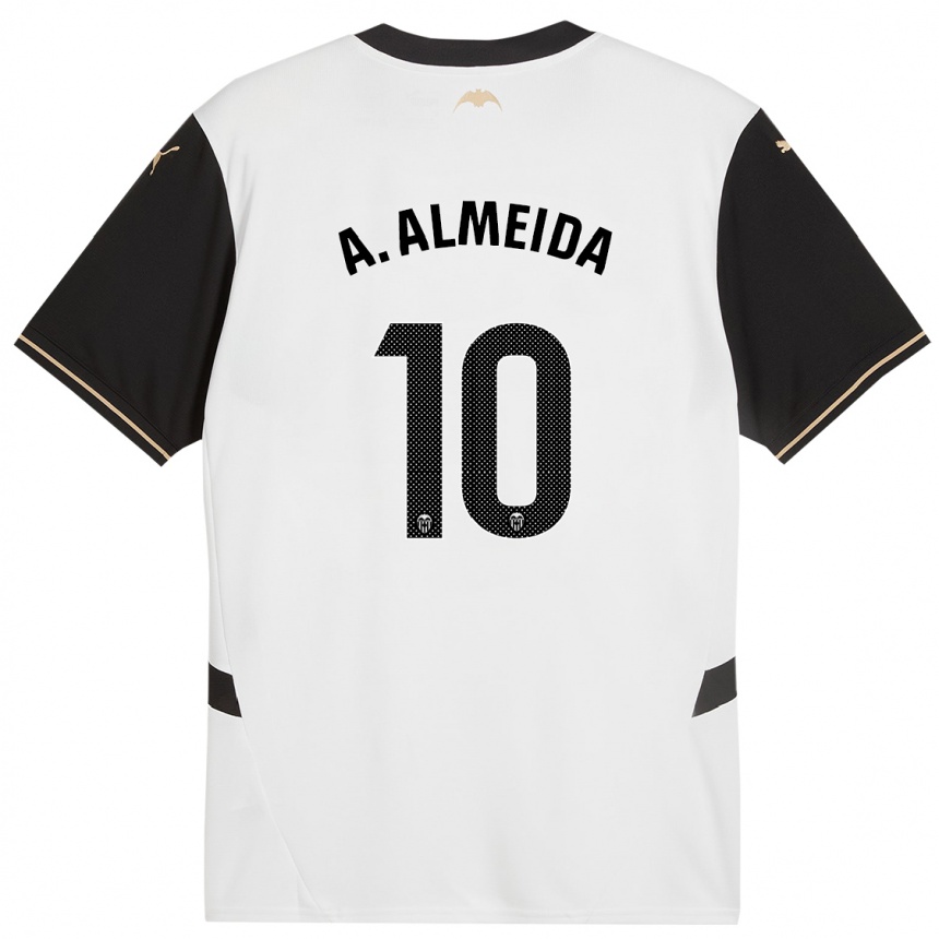 Enfant Football Maillot André Almeida #10 Blanc Noir Tenues Domicile 2024/25