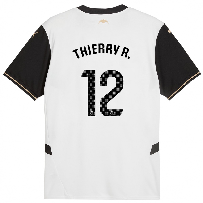 Enfant Football Maillot Thierry Correia #12 Blanc Noir Tenues Domicile 2024/25