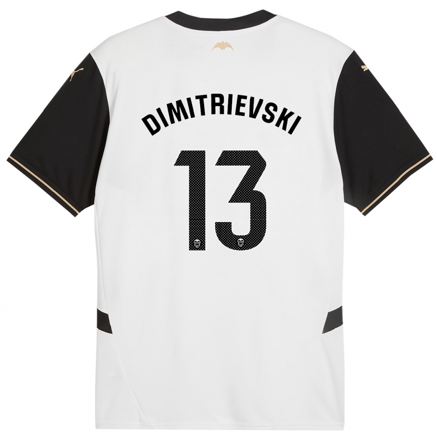 Enfant Football Maillot Stole Dimitrievski #13 Blanc Noir Tenues Domicile 2024/25