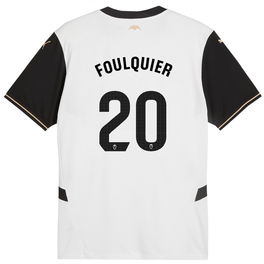 Enfant Football Maillot Dimitri Foulquier #20 Blanc Noir Tenues Domicile 2024/25