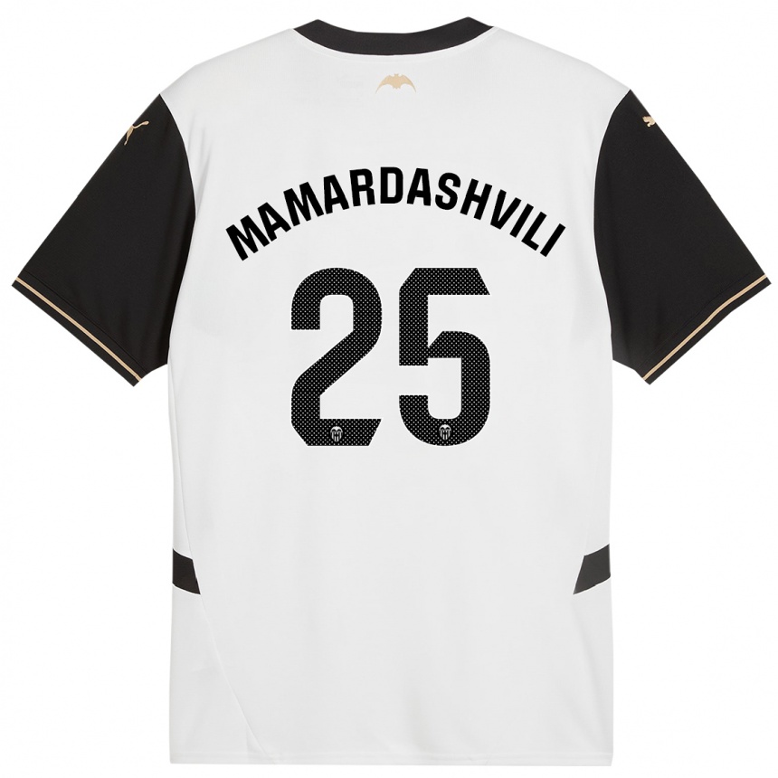 Enfant Football Maillot Giorgi Mamardashvili #25 Blanc Noir Tenues Domicile 2024/25