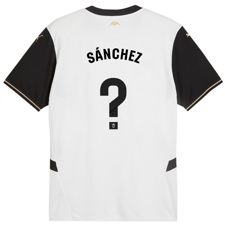 Enfant Football Maillot Dani Sánchez #0 Blanc Noir Tenues Domicile 2024/25