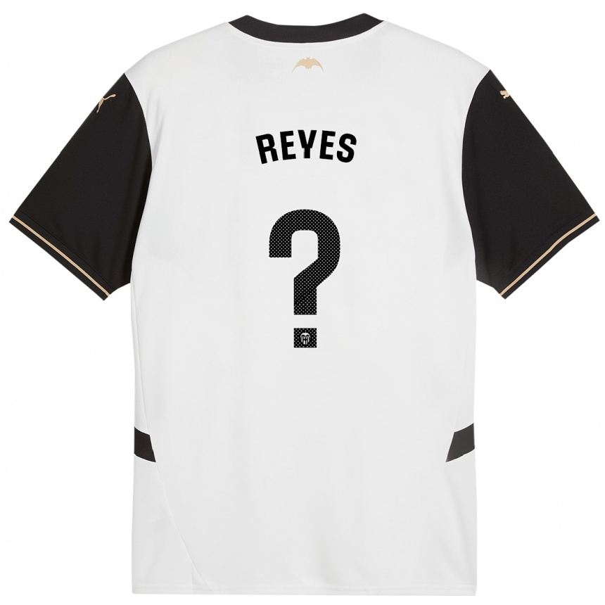 Enfant Football Maillot Pablo Reyes #0 Blanc Noir Tenues Domicile 2024/25