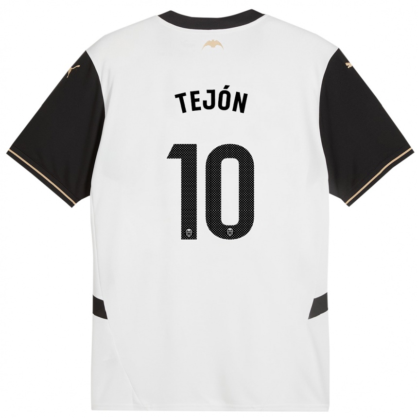 Enfant Football Maillot Martín Tejón #10 Blanc Noir Tenues Domicile 2024/25