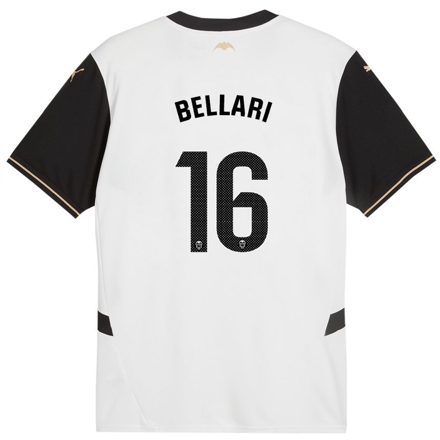 Enfant Football Maillot Hamza Bellari #16 Blanc Noir Tenues Domicile 2024/25