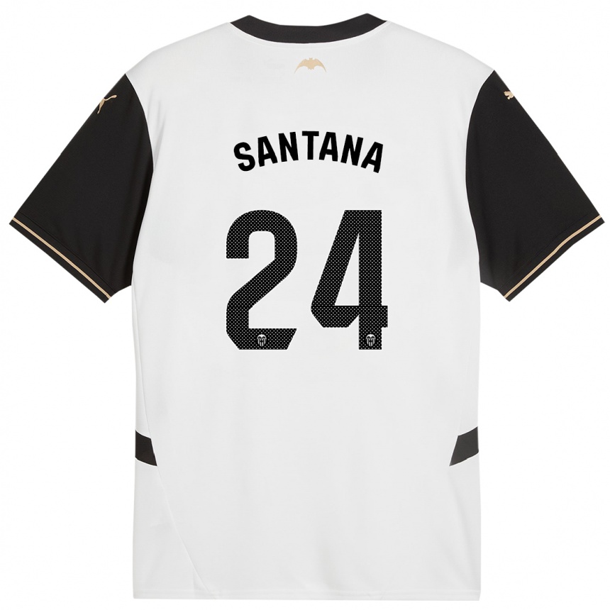 Enfant Football Maillot Ismael Santana #24 Blanc Noir Tenues Domicile 2024/25