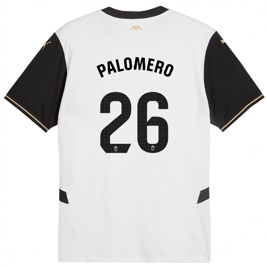 Enfant Football Maillot Marc Palomero #26 Blanc Noir Tenues Domicile 2024/25