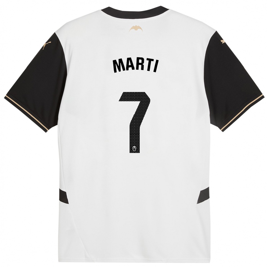 Enfant Football Maillot Marina Martí #7 Blanc Noir Tenues Domicile 2024/25