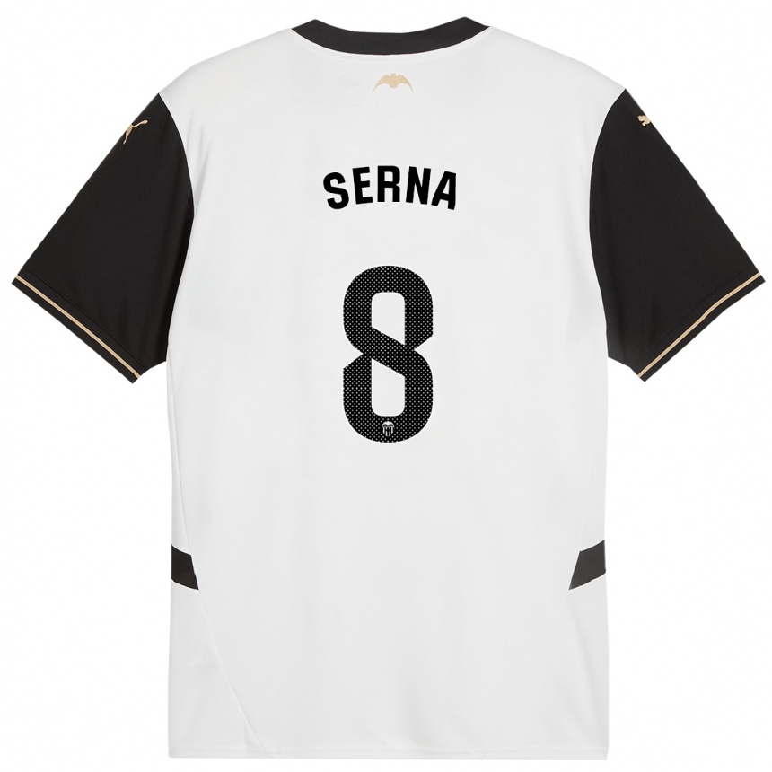 Enfant Football Maillot Liced Serna #8 Blanc Noir Tenues Domicile 2024/25