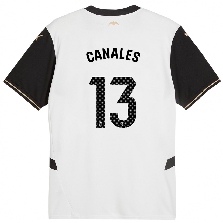 Enfant Football Maillot Antonia Canales #13 Blanc Noir Tenues Domicile 2024/25