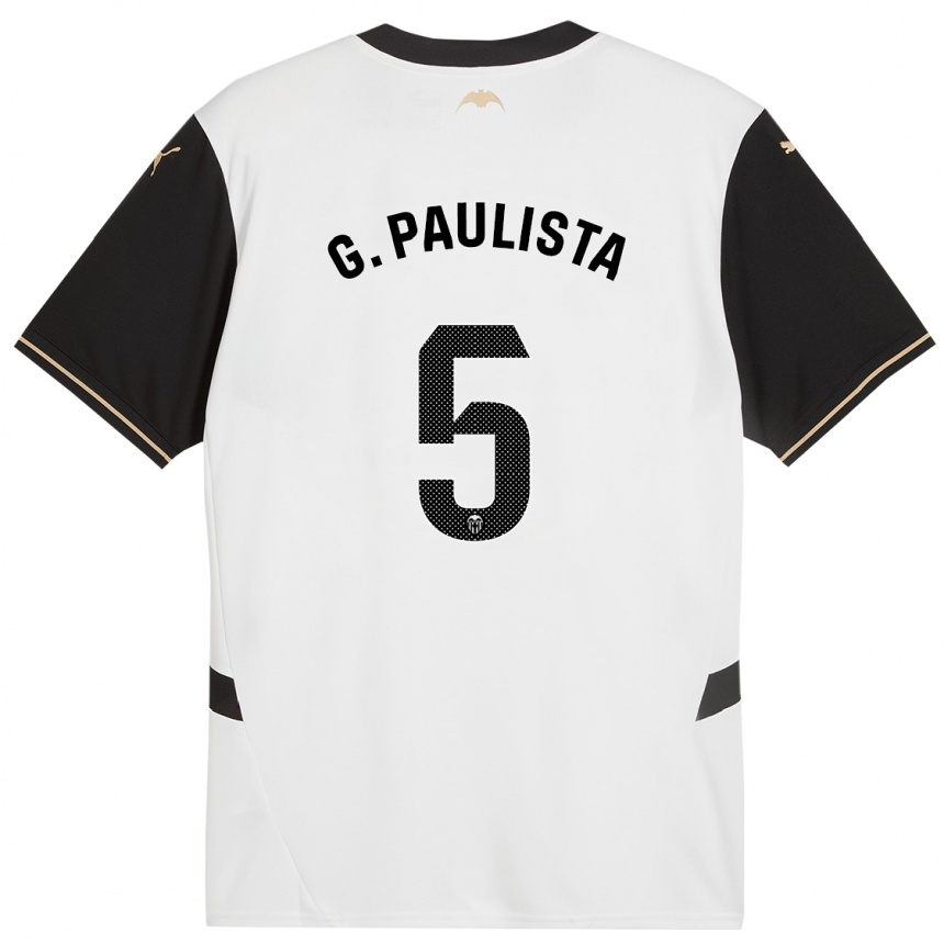 Enfant Football Maillot Gabriel Paulista #5 Blanc Noir Tenues Domicile 2024/25