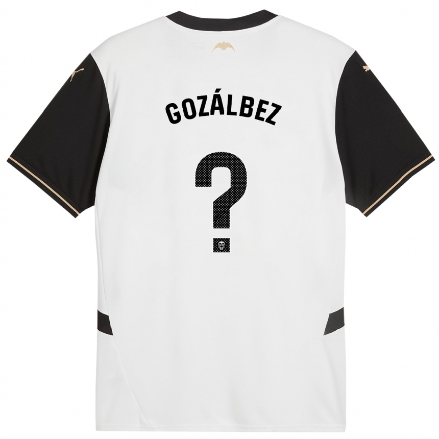 Enfant Football Maillot Pablo Gozálbez #0 Blanc Noir Tenues Domicile 2024/25