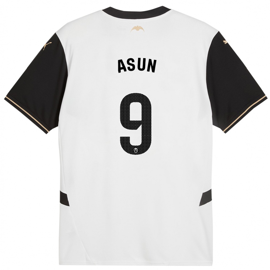 Enfant Football Maillot Asun #9 Blanc Noir Tenues Domicile 2024/25