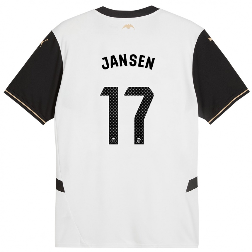 Enfant Football Maillot Ellen Jansen #17 Blanc Noir Tenues Domicile 2024/25