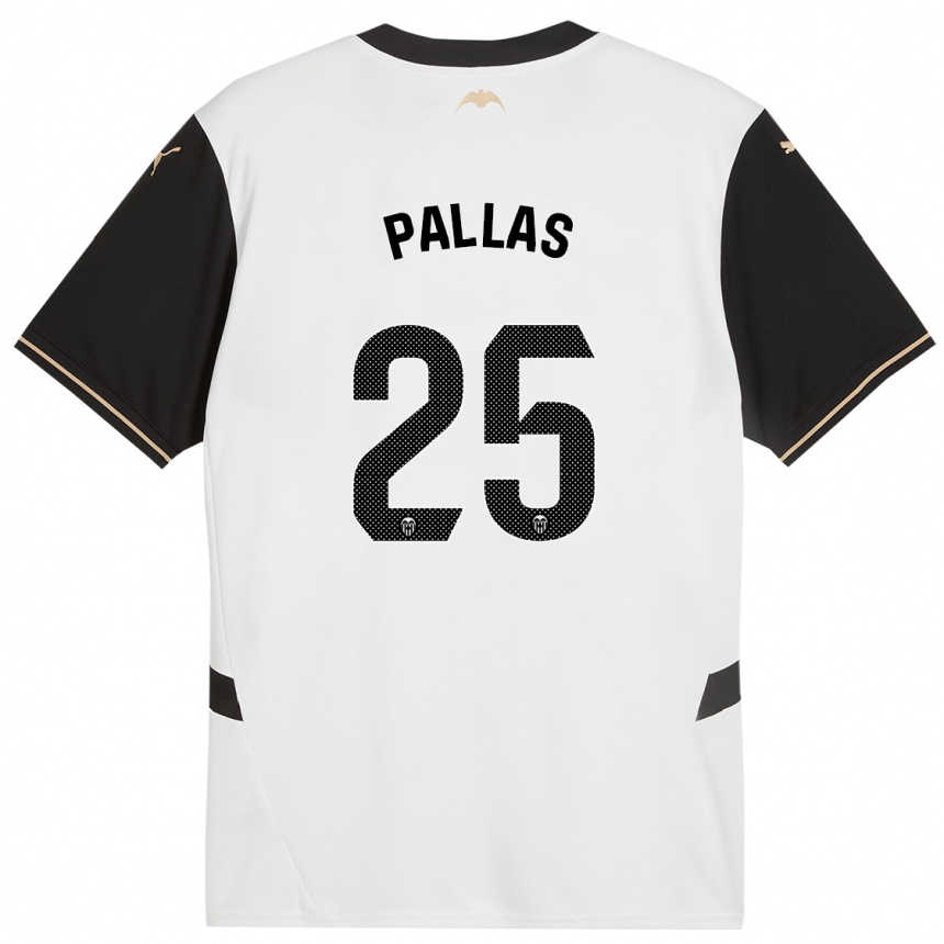 Enfant Football Maillot Nerea Pallas #25 Blanc Noir Tenues Domicile 2024/25