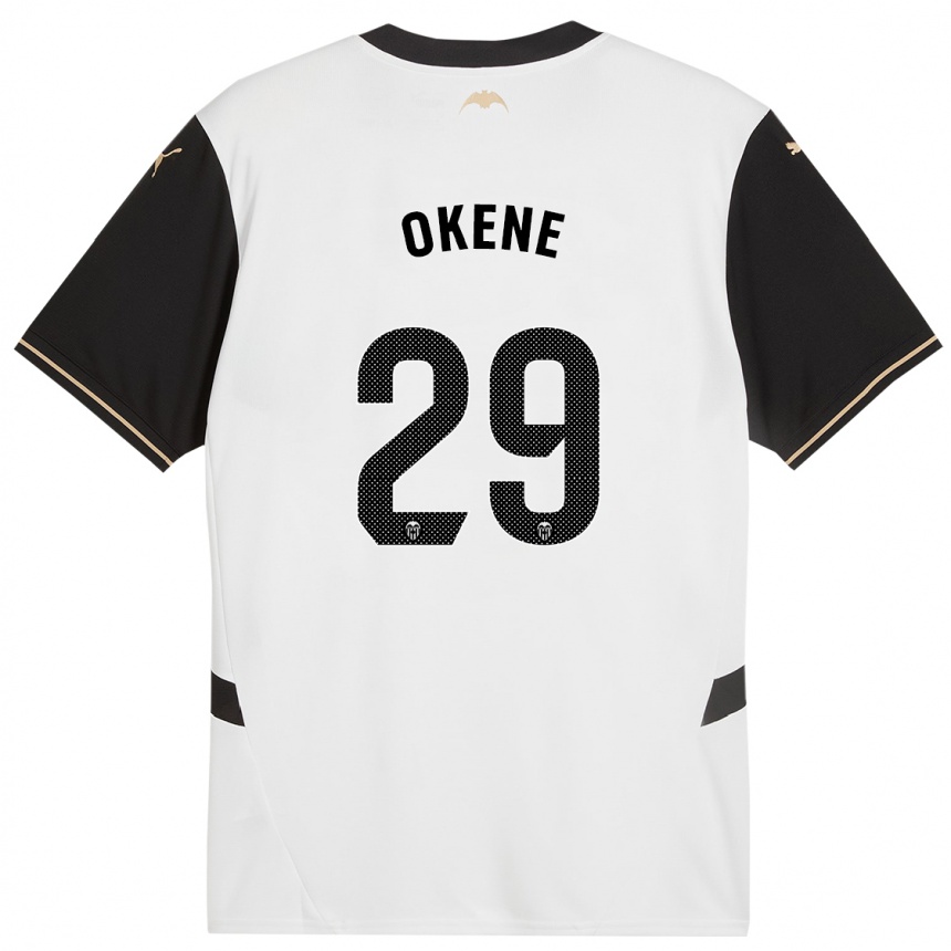 Enfant Football Maillot Andrea Okene #29 Blanc Noir Tenues Domicile 2024/25