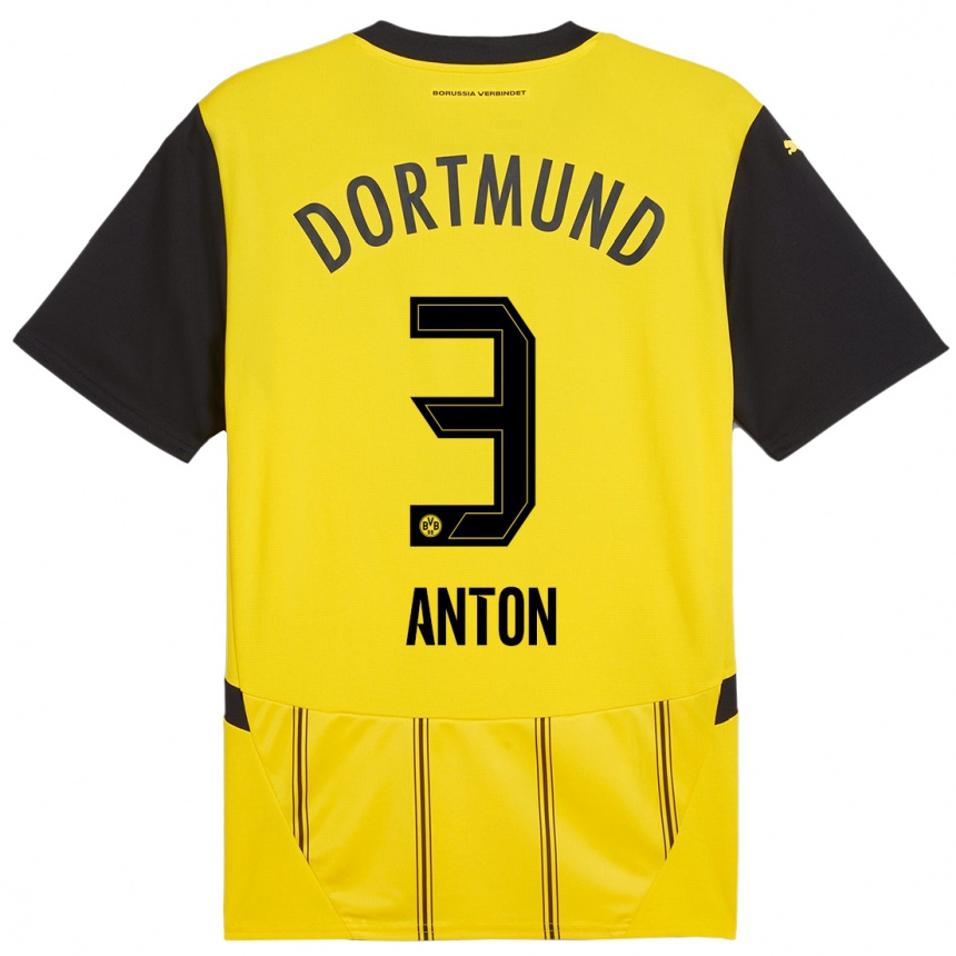 Enfant Football Maillot Waldemar Anton #3 Jaune Noir Tenues Domicile 2024/25