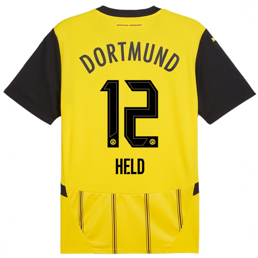 Enfant Football Maillot Aaron Held #12 Jaune Noir Tenues Domicile 2024/25