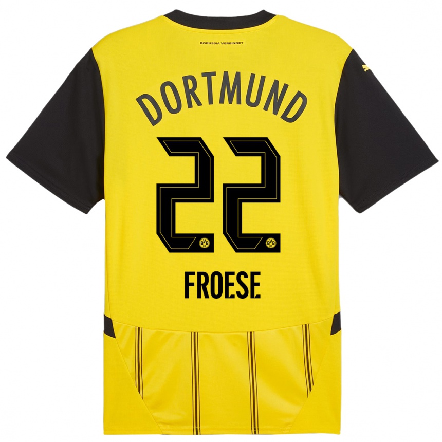 Enfant Football Maillot Julien Froese #22 Jaune Noir Tenues Domicile 2024/25