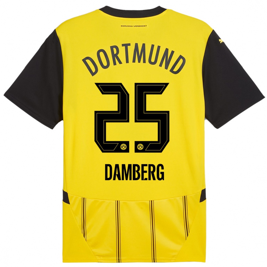 Enfant Football Maillot Niclas Damberg #25 Jaune Noir Tenues Domicile 2024/25