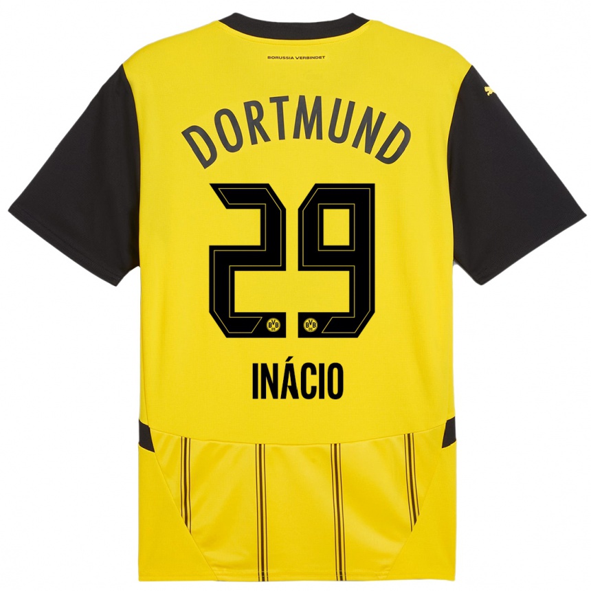 Enfant Football Maillot Samuele Inácio #29 Jaune Noir Tenues Domicile 2024/25