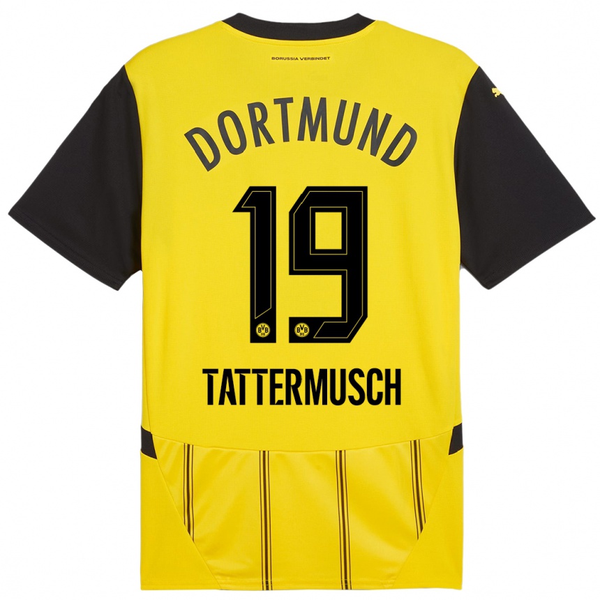 Enfant Football Maillot Ted Tattermusch #19 Jaune Noir Tenues Domicile 2024/25