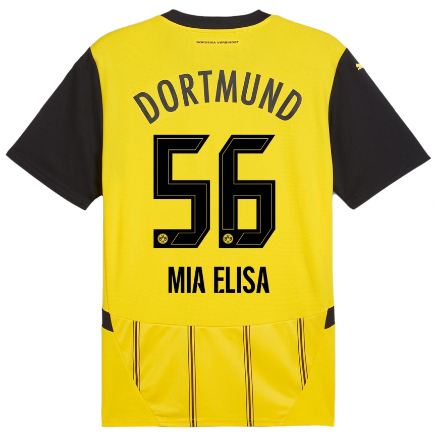 Enfant Football Maillot Bomnuter Mia Elisa #56 Jaune Noir Tenues Domicile 2024/25