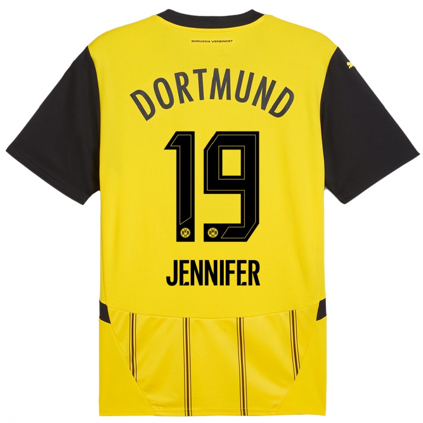 Enfant Football Maillot Gutierrez Bermejo Jennifer #19 Jaune Noir Tenues Domicile 2024/25