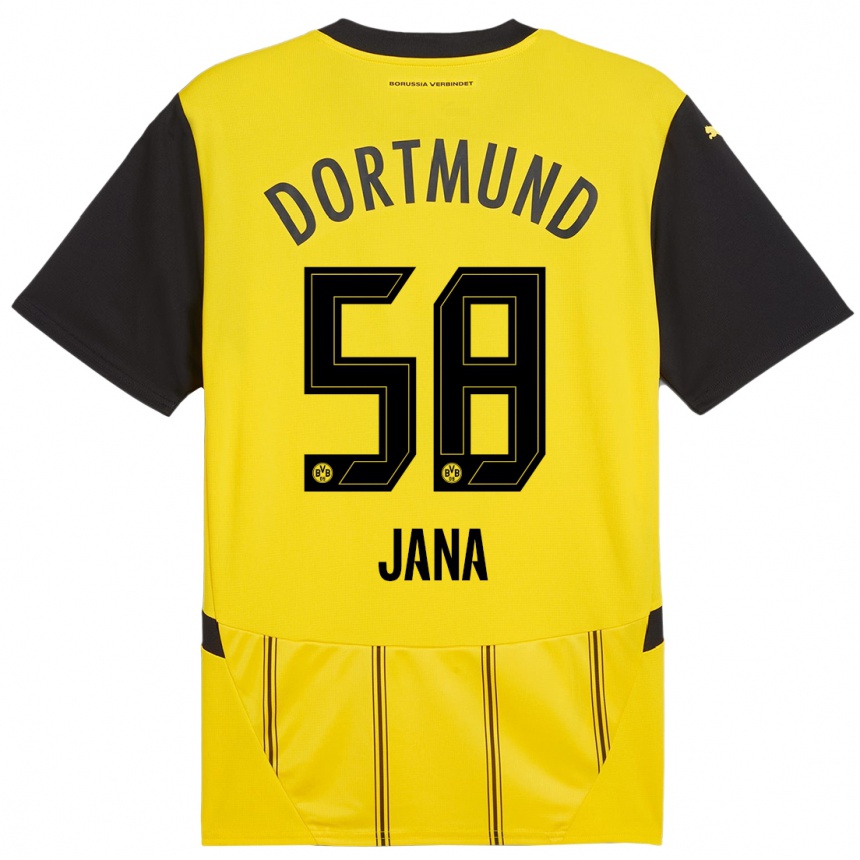 Enfant Football Maillot Nordberg Jana #58 Jaune Noir Tenues Domicile 2024/25