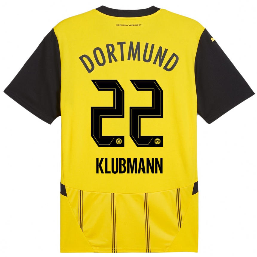 Enfant Football Maillot Leon Klubmann #22 Jaune Noir Tenues Domicile 2024/25