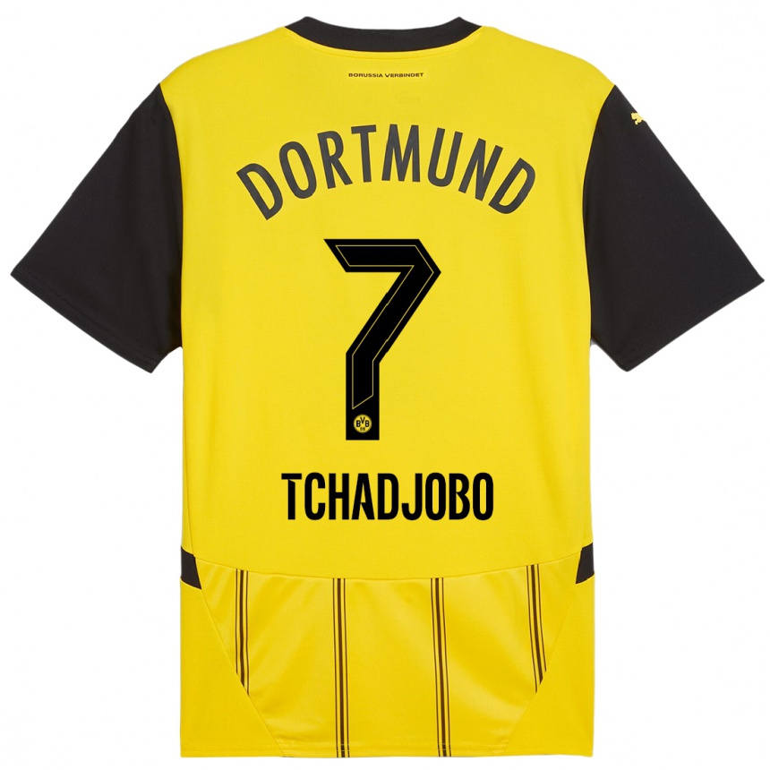 Enfant Football Maillot Dia Tchadjobo #7 Jaune Noir Tenues Domicile 2024/25