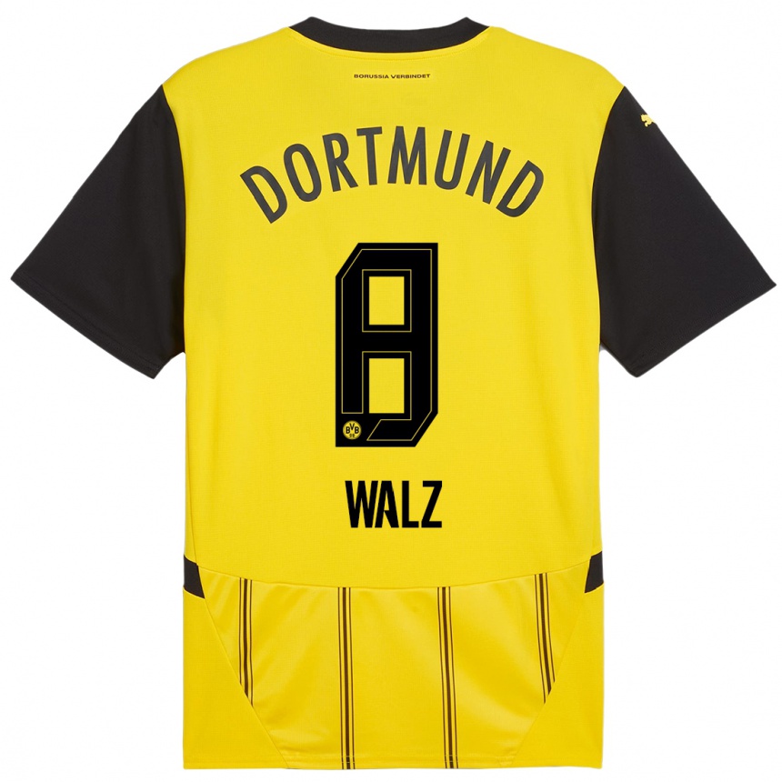 Enfant Football Maillot Vasco Walz #8 Jaune Noir Tenues Domicile 2024/25