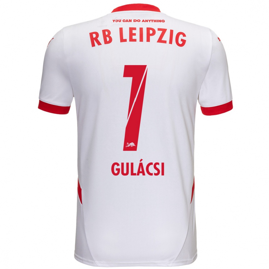 Enfant Football Maillot Péter Gulácsi #1 Blanc Rouge Tenues Domicile 2024/25