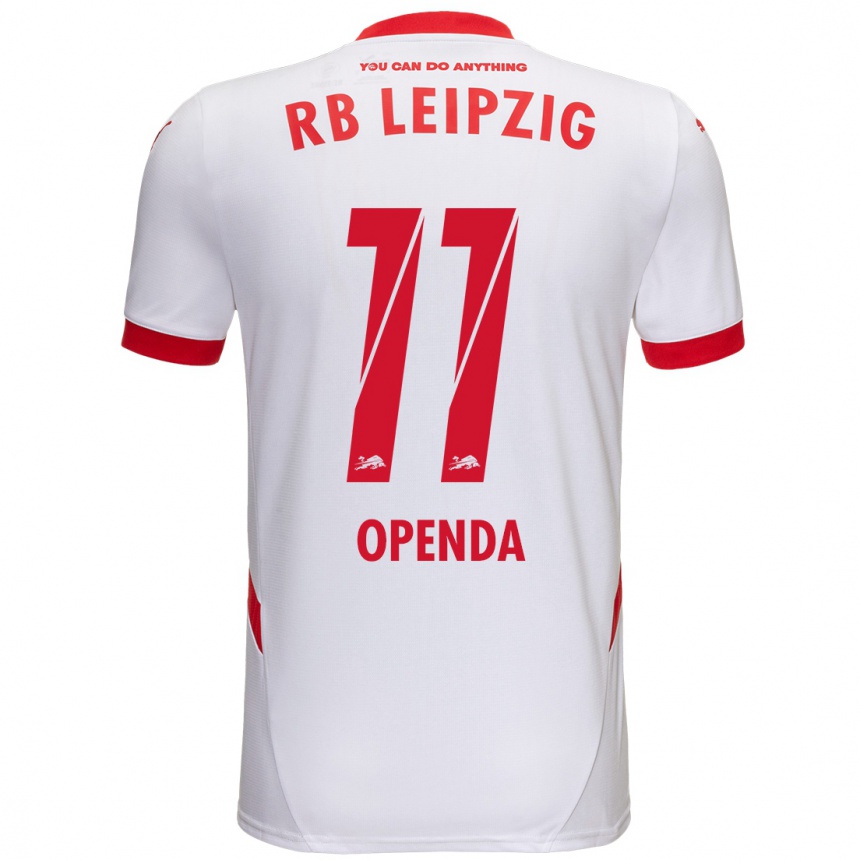 Enfant Football Maillot Loïs Openda #11 Blanc Rouge Tenues Domicile 2024/25