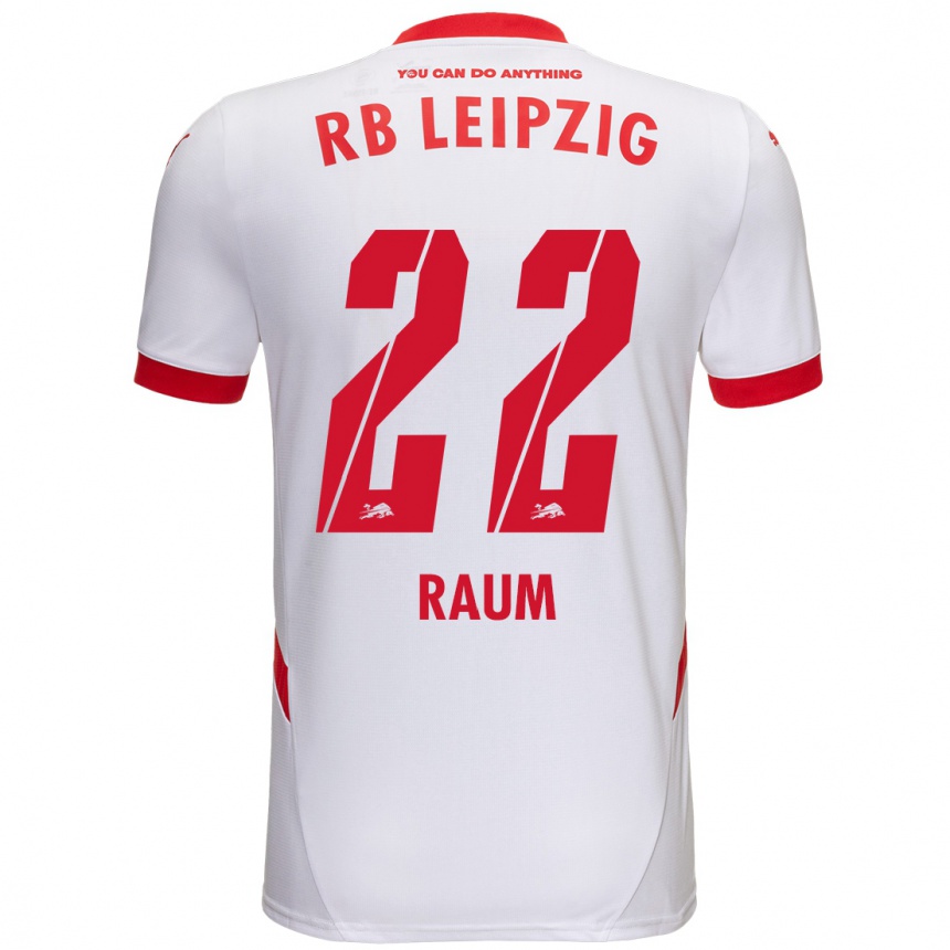 Enfant Football Maillot David Raum #22 Blanc Rouge Tenues Domicile 2024/25