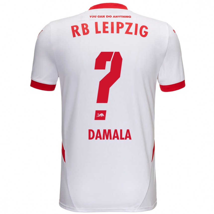 Enfant Football Maillot Bilal Damala #0 Blanc Rouge Tenues Domicile 2024/25