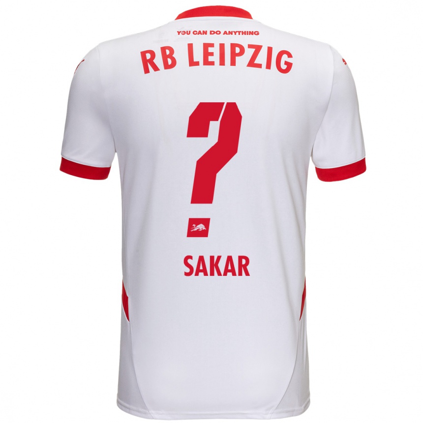 Enfant Football Maillot Faik Sakar #0 Blanc Rouge Tenues Domicile 2024/25