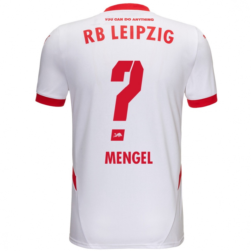 Enfant Football Maillot Luca Mengel #0 Blanc Rouge Tenues Domicile 2024/25