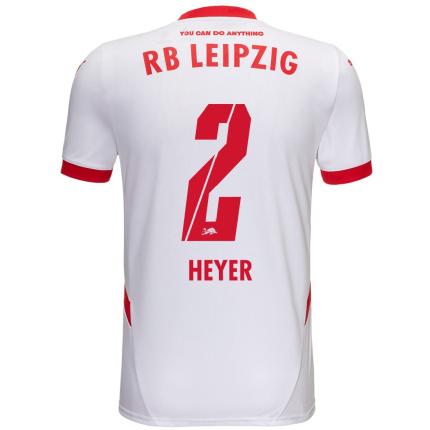 Enfant Football Maillot Friedrich Heyer #2 Blanc Rouge Tenues Domicile 2024/25