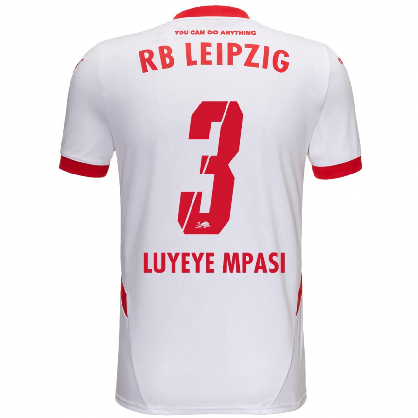 Enfant Football Maillot Seal Luyeye Mpasi #3 Blanc Rouge Tenues Domicile 2024/25