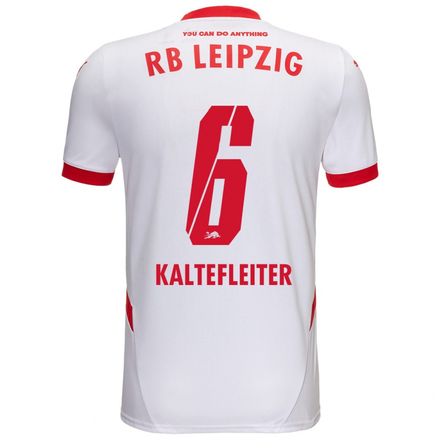 Enfant Football Maillot Benno Kaltefleiter #6 Blanc Rouge Tenues Domicile 2024/25