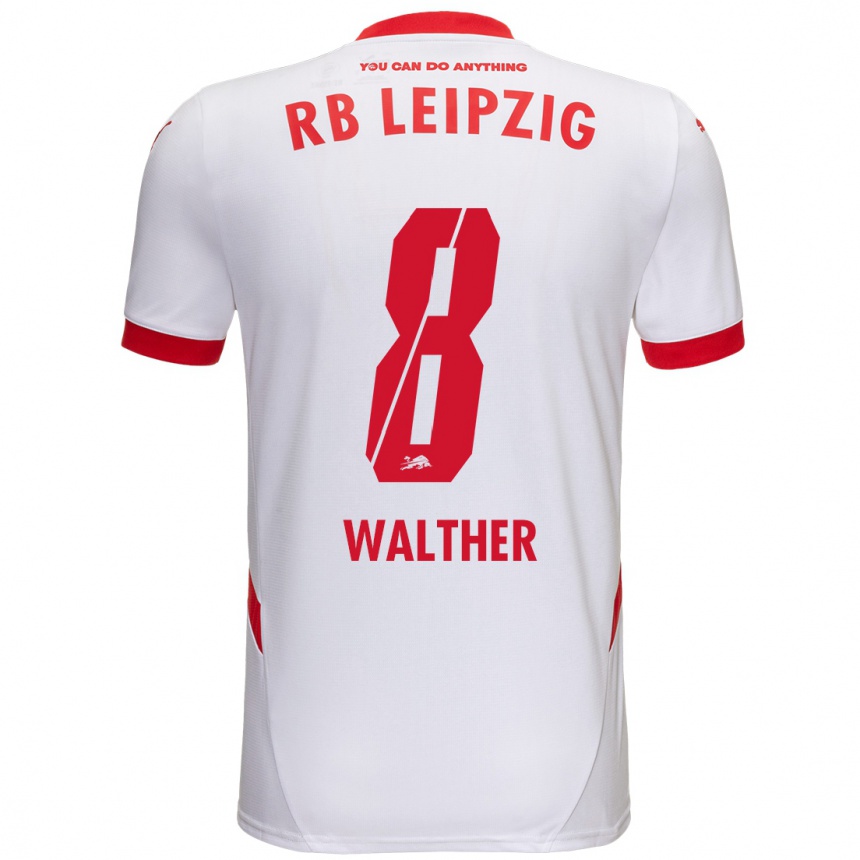 Enfant Football Maillot Kofi Walther #8 Blanc Rouge Tenues Domicile 2024/25