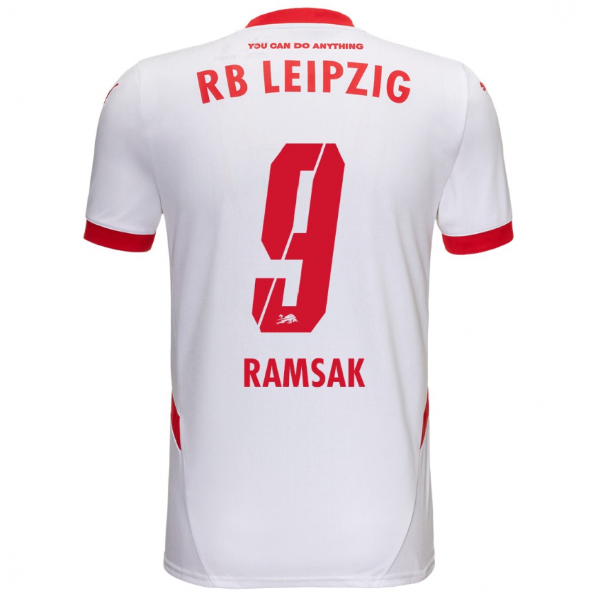 Enfant Football Maillot Robert Ramsak #9 Blanc Rouge Tenues Domicile 2024/25