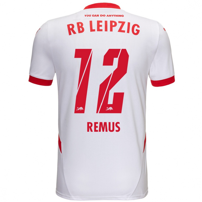 Enfant Football Maillot Niklas Remus #12 Blanc Rouge Tenues Domicile 2024/25