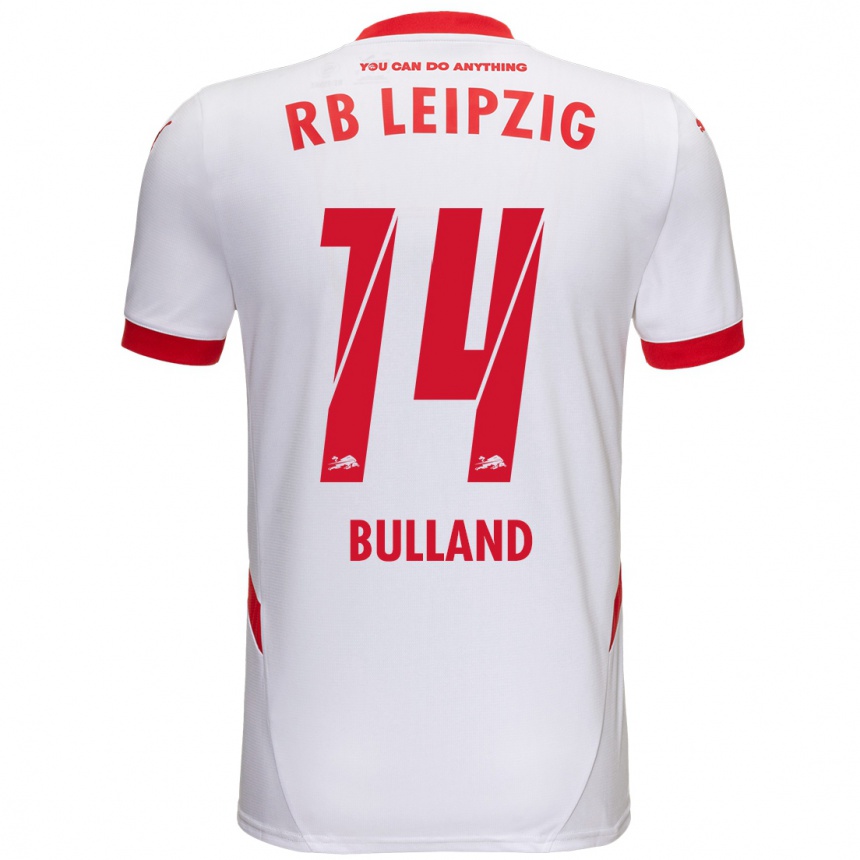 Enfant Football Maillot Anton Bulland #14 Blanc Rouge Tenues Domicile 2024/25