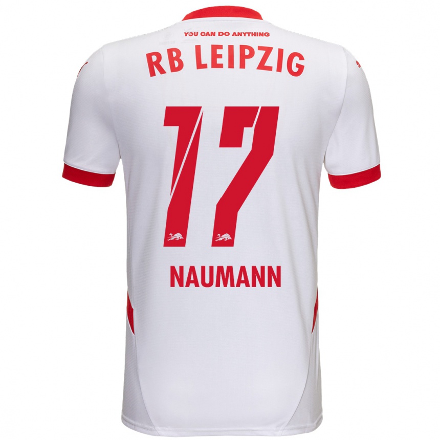 Enfant Football Maillot Carlos Naumann #17 Blanc Rouge Tenues Domicile 2024/25