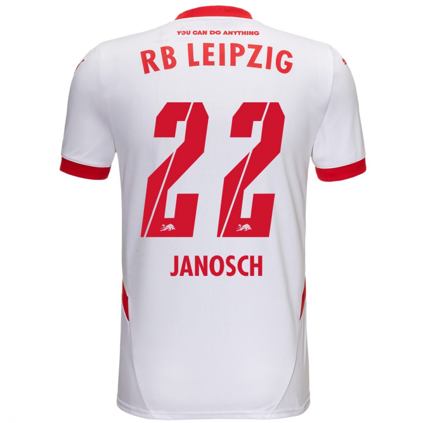 Enfant Football Maillot Luca Janosch #22 Blanc Rouge Tenues Domicile 2024/25