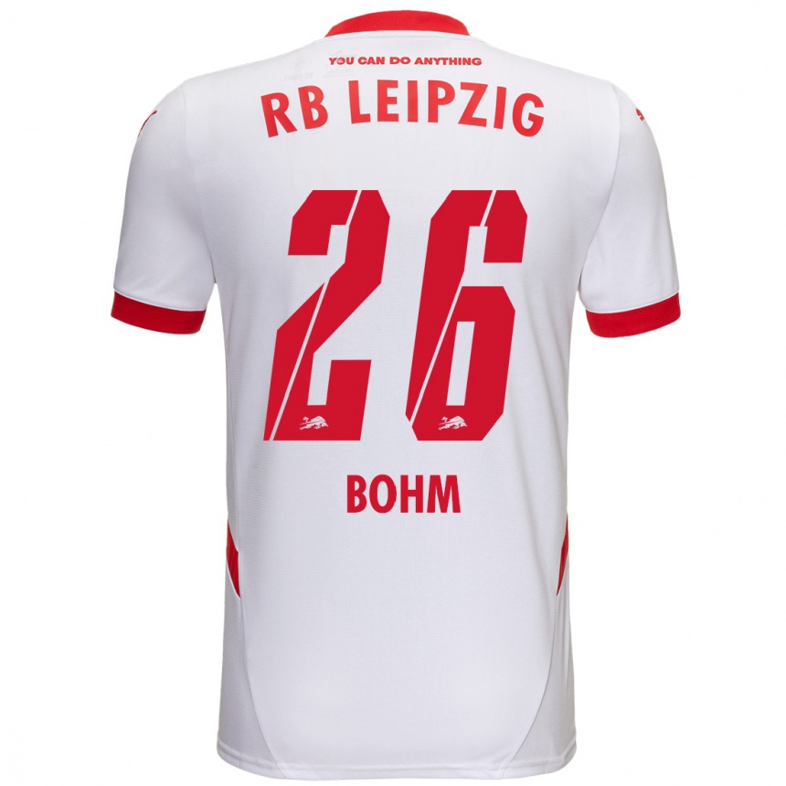 Enfant Football Maillot Pepe Böhm #26 Blanc Rouge Tenues Domicile 2024/25