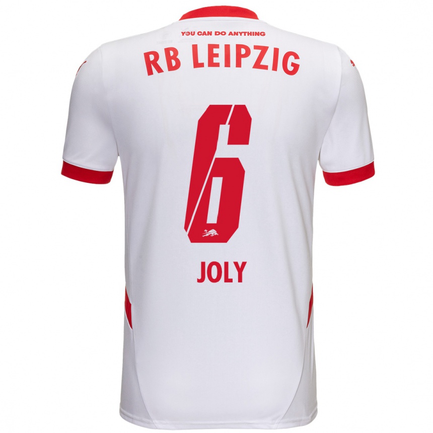 Enfant Football Maillot Lou-Ann Joly #6 Blanc Rouge Tenues Domicile 2024/25